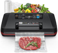 95kPa Vacuum Sealer Machine,Commercial Fully Automatic Food Sealer,10-in-1 Functions & Powerful Sealing System with Double Heat Seal,Easy-Lock Handle,Built-in cutter, 10 Pre-cut Bags1, Bag Rolls