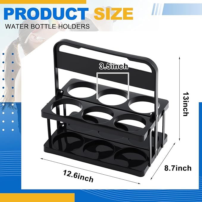 Suclain 1 Pcs Sports Water Bottle Carrier with Handle Collapsible Water Bottle Carrier Foldable Plastic Drink Caddy Portable Takeout Cup Holder Stand for Team Travel Beverage Beer, Fits 20–32 oz Cup