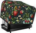 Red Strawberries Covers for 4 Slice Toasters,Cute Country Bread Machine Cover with Handle,Washable Stain Resistant Kitchen Small Appliance Cover Dining Decor