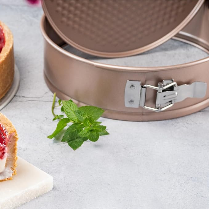 HAPPIELS Non-Toxic Nonstick 10-Inch Round Springform Cake Pan 3-inches deep | Cheesecake Leak Proof Baking Pan | Cheesecake Pan | Non Toxic Spring Form Cake Mold | Best Nontoxic Non Stick Springform Pans Leakproof | Cake Tin