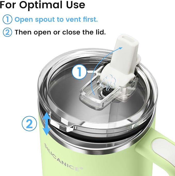 For Travel & Gym – Never Drink from a Moldy Lid Again: 30oz Hygienic Tumbler, 100% Leakproof Lid & Removable Foldable Spout. Reinforced Base, Fits Cup Holders- Key Lime