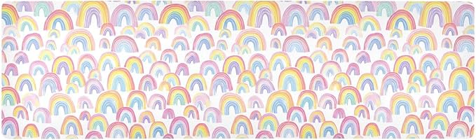 2 in 1 Table Runner Trivet for Hot Pots and Pans Heat Resistant Non Slip Waterproof 39 x 12 Inch Decorative Table Protector for Kitchen Countertop Gradient Cute Rainbows