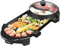 SEAAN Hot Pot with Grill, Korean BBQ Grill Indoor Hotpot Pot Electric Combo, Shabu Shabu Pot with Divider KBBQ Grill Smokeless Non-stick Separate Dual Temperature Control, for 2-12 People, 110V