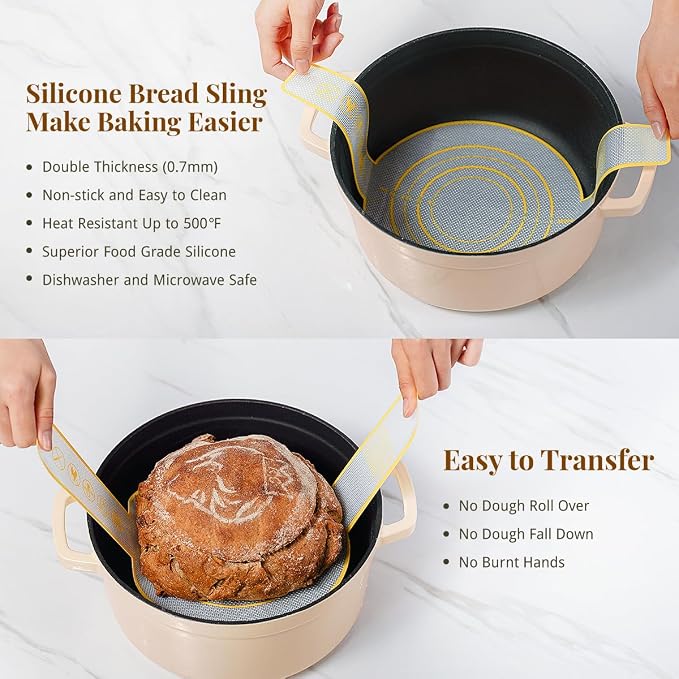 BAVIFY Sourdough Starter Kit, Banneton Bread Proofing Baskets Set | Complete Sourdough Bread Baking Supplies, Beginner Friendly Bread Making Kit, 2-Pack 10 in Oval Rattan Banneton Basket