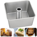 18 Cup One-Piece Square Tube Cake Pan - Anodized Aluminum 9x9x4.5 In, Seamless, Easy Release & Even Heating for Chiffon, Angel Food, Sponge and Pound Cakes
