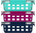 Ello Duraglass 3.4 Cup Meal Prep Sets 6Pc, 3 Pack Set- Glass Food Storage Container with Silicone Sleeve and Airtight BPA-Free Plastic Lids, Dishwasher, Microwave, and Freezer Safe, Berry