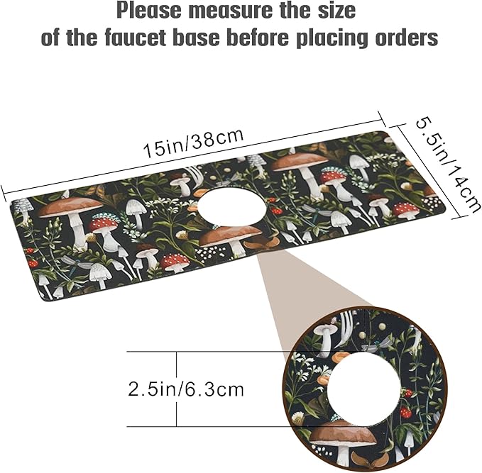 Sink Faucet Absorbing Mat, 2 Pack Drying Mat Around Faucet Sink Splash Guard Behind Faucet Sinkmat For Kitchen Bathroom Island Rv 15 * 5.5 Inch (38 * 14 cm)