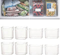 Crystal Clear Freezer Storage Bins, Stackable Fridge Organizer Bins with Handles, Clear Plastic Food Containers for Refrigerator and Pantry, Kitchen Organization for Meat & Veggies (Clear*8, S+L)