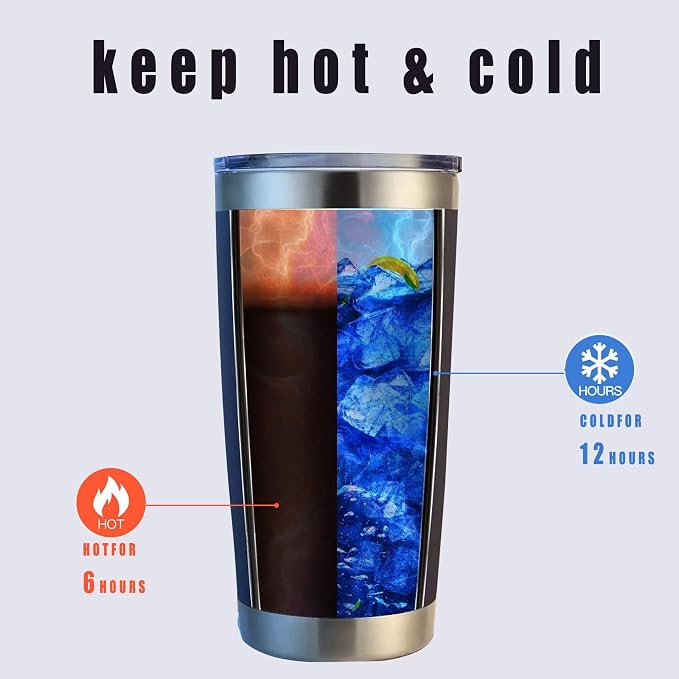 20oz insulted tumblers stainless steel cup Tumbler Bulk with push Lid, and metal straw powder coated coffee cup for cold and hot drinking (48, navy blue)