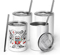 AGH 10OZ Sublimation Wine Tumblers Blanks, 4 Pack Straight Stainless Steel Tumblers with Lids and Straw, Sublimation Coffee Cups Mugs for Hot & Cold Drinks