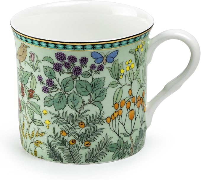Grace Teaware Bone China Morris English Heritage Floral Coffee Tea Mugs 10-Ounce (4 Assorted Patterns) (Set of 4), Multicolor
