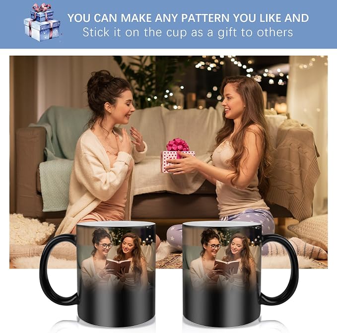 24 PACK 11 oz sublimation color changing mug with boxes Black round handle tazas para 11oz ounce coffee cups for sublimation mug blanks bulk products