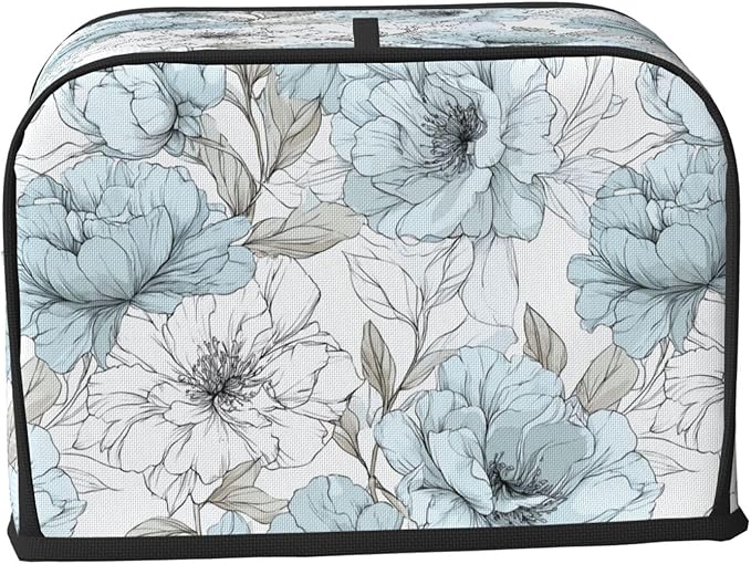 Toaster Cover 2 Slice Vintage Pastel Flower Peony Kitchen Small Appliance Covers with Pockets Dust and Fingerprint Protection