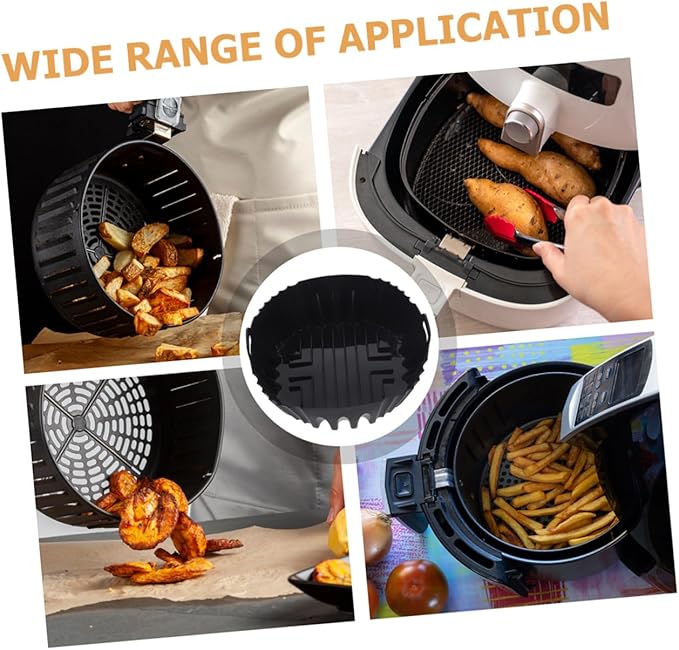 Gadpiparty 8pcs Air Fryer Silicone Liners Non-stick Baking Tray for Air Fryer Accessories Silicone Baking Mats for Easy Cleaning for Chicken Fish