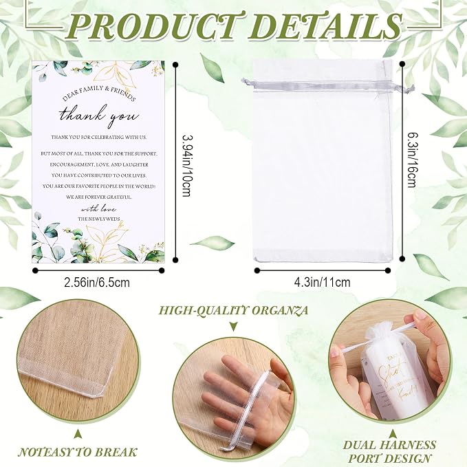 Sliner 50 Set Wedding Favors for Guests Bulk 2oz Acrylic Take a Shot We Tied the Knot Shot Glasses with Thank You Cards Organza Bags for Guest Souvenir Wedding Bridal Shower Gifts (White,Gold)