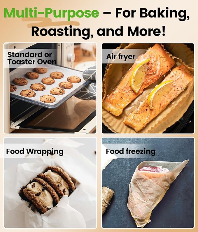 400 PCS Unbleached Parchment Paper Sheets for Baking 12x16 Inches, Non-Stick and Non-Toxic Pre-cut Parchment Sheets for Oven, Cooking, Grilling, Air Fryer and Steaming - Fit for Half Sheet Pans, White