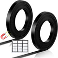Tellegloww 2 Rolls Black Magnetic Tape Roll Thin Strips, 1/4 Inch x 100 Feet Magnetic Board Dividers Whiteboard Graphic Decorative Tape Marking Line for Classroom Office Art Accessories