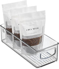iDesign Stackable Storage Bin with Handles for Pantry, Fridge, or Freezer, Clear, Made in USA