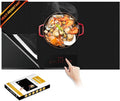 Newly-upgraded Silicone Induction Cooktop Protector Cover Stove Mat 20.4" x 30.7" (Magnetic) | 300°C (572°F) Heat-Resistant | Power Boost Compatible | Prevents Pot Sliding & Scratches, Pure Black