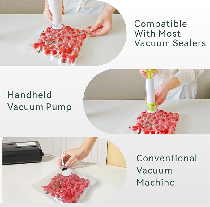 Reusable Vacuum Sealer Bags for Food 30Pcs (S/M/L), BPA-Free Sous Vide Bags for Microwave Heating, Cooking and Freezer Storage, Compatible with Most Handheld Sealers and Vacuum Sealer Machines