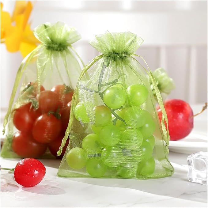 100pcs Fruit Protection Mesh Bags Strawberry Mesh Bag Vegetable Netting Cover Gardening Tool(10x15cm)