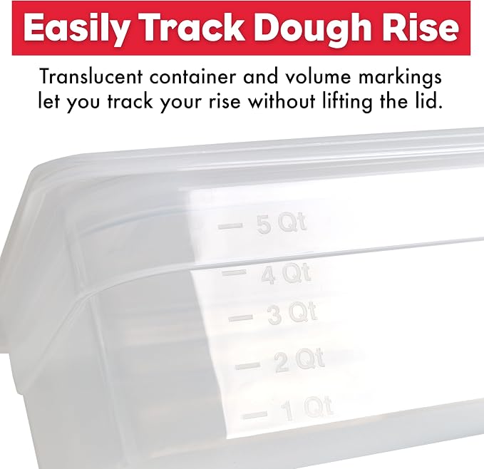 Brod & Taylor Proofing Container With 6L Capacity, Fits Up to 3000 Grams of Dough – Dough Rising Box for Bread, Sourdough & Pizza (Dishwasher Safe, BPA-Free)