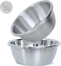 304 Stainless Steel Microporous Colander, 5QT Large Capacity with Mixing Bowl For washing vegetables, fruit and rice and for draining cooked pasta(2PC)