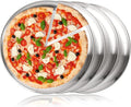 TOPZEA 4 Pack Stainless Steel Pizza Pan, 13-1/2 Inch Round Pizza Tray for Oven, Durable Crisper Pans Baking Sheet Food Appetizer Serving Plate for Pie, Cookie, Dishwasher Safe