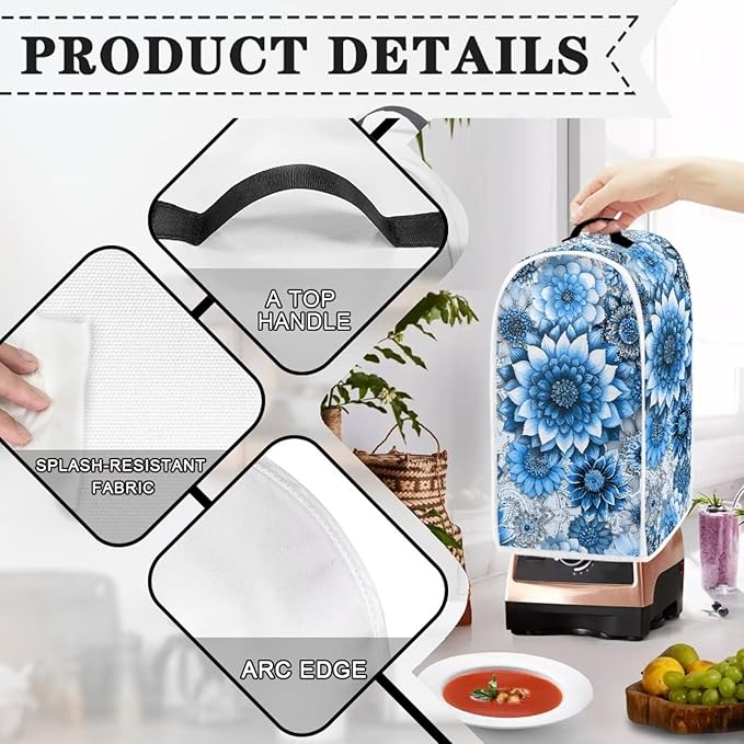 Boho Mandala Floral Coffee Maker Appliance Covers Washable Dust Cover Toaster and Blender Cover Set Anti Fingerprint Protection