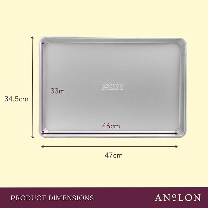 Anolon Pro Aluminized Steel Bakeware Half Sheet Baking Set/Cookie Pans, Two 13-Inch x 18-Inch, Silver
