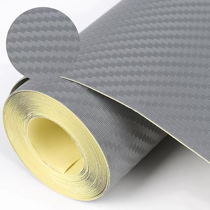 Self-Adhesive Shelf Liner Kitchen Liner, Waterproof Backed Paper Easy Peel and Stick Contact Liner Without Residue for Decor Your Desk Surface, Kitchen Countertops (Silver, 17.5 x 118.1 inches)