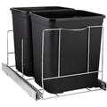 HOLDN’ STORAGE Pull Out Double Trash Can Under Cabinet - Two 7 Gallon Trash Can Included, Adjustable, Heavy Duty with Lifetime Limited Warranty 17¾” Wide Cabinet Opening - Anti Rust Chrome Finish