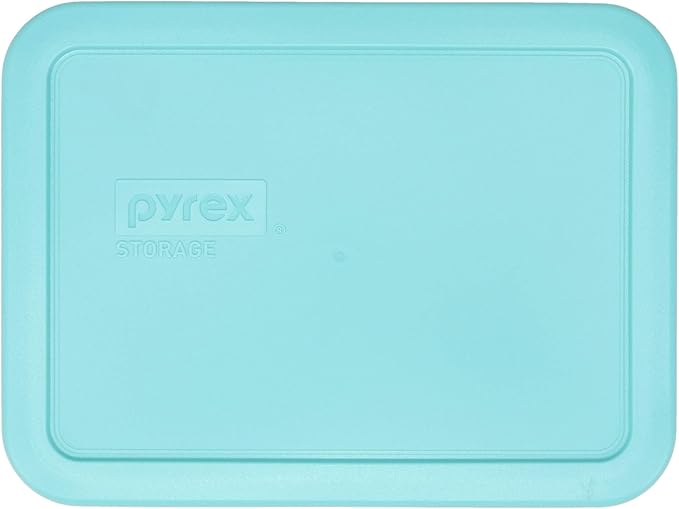 Pyrex (2 7210 Glass Containers & (2) 7210-PC Sun Bleached Turquoise Lids Made in the USA