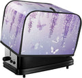 Toaster Cover 2 Slice Lavender Butterfly Light Purple Flower Kitchen Small Appliance Covers with Pockets Dust and Fingerprint Protection