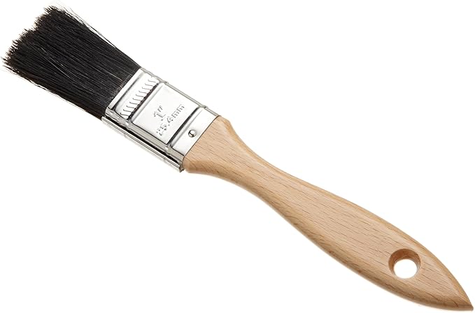 1” Flat Black Natural and Polyester Pastry Brush