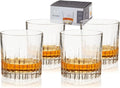 Viski Reserve Milo 10.5 oz Clear Crystal Whiskey Glasses Set of 4, Italian-Made Glassware for Vodka, Bourbon, Manhattan, Housewarming Gifts for Men, Wedding & Birthday Gifts, Home Bar Accessories