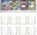 Crystal Clear Freezer Storage Bins, Stackable Fridge Organizer Bins with Handles, Clear Plastic Food Containers for Refrigerator and Pantry, Kitchen Organization for Meat & Veggies (Clear*8, Small)