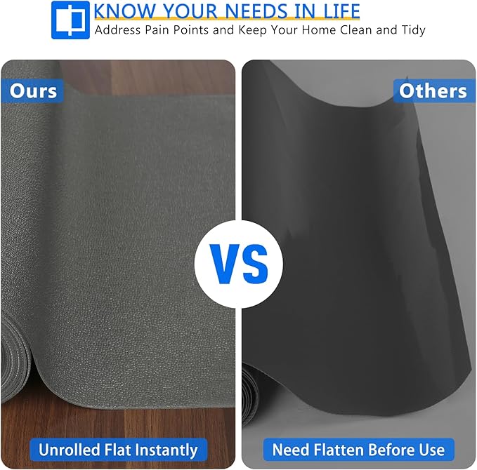 WochiTV Shelf Liner for Cabinets, Drawer Non Adhesive Non Slip Foam Mat for Kitchen, Pantry, Bathroom, Cupboard, Garage, Closet, Shelves, Drawer, Tool Box, Gray 17.5 x 354 inches