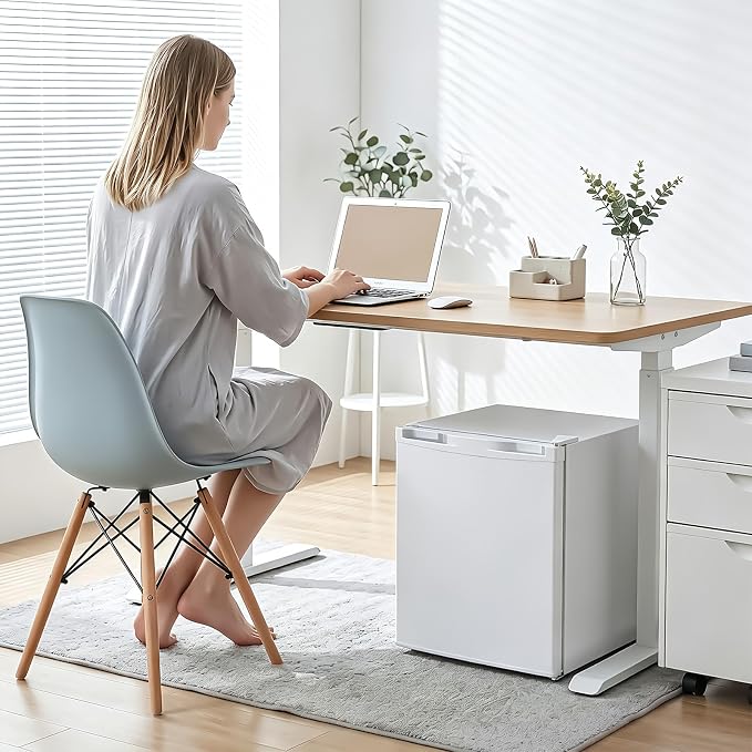 Antarctic Star Mini Fridge, Rated 1.6 cu.ft, Small Upright Refrigerator with Removable Shelves, 7 Adjustable Thermostat, Low Noise for Bedroom/Apartment/Office,White