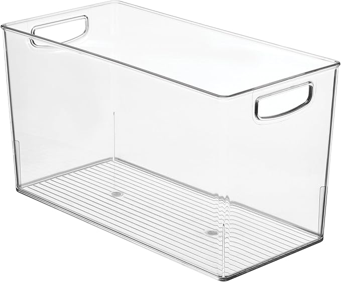 iDesign Plastic Storage Bin with Handles for Household Storage - Set of 4 - Clear - Made in USA