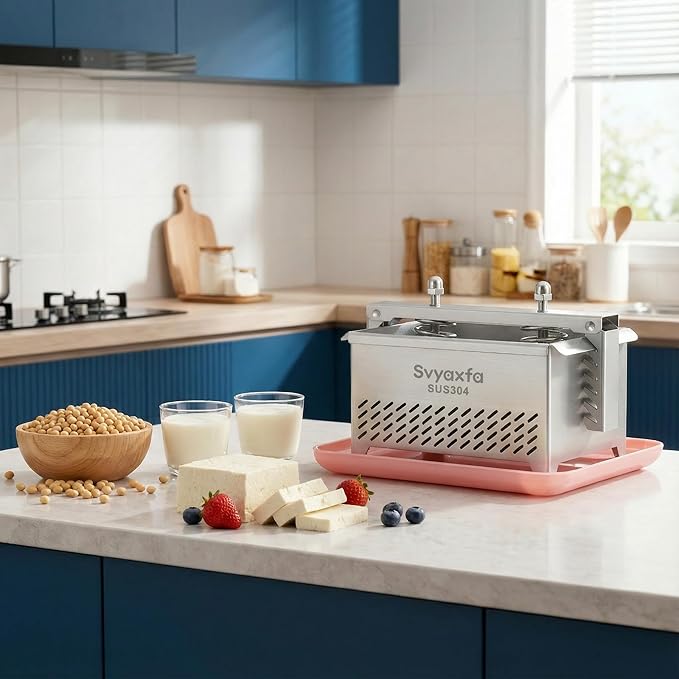 Tofu Press Stainless Steel Paneer Maker - Cheese Press Prensa Para Queso for Homemade Tofu, Paneer，Easy to Use and Clean, Tofu Press Dishwasher Safe, BPA Free Food Strainer