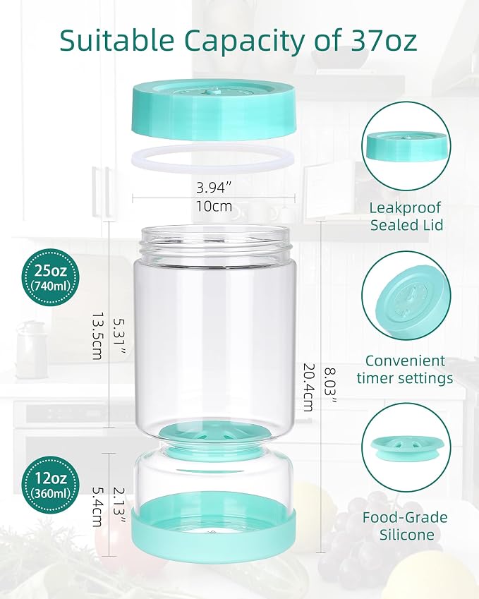 ZENS Pickle Jar with Strainer Flip, 37oz Pickle Container Olive Hourglass Jars, Pickle Juice Separator, Airtight Leakproof Lid, Glass Pickling Jars for Jalapeno-Dual Wet-Dry Design