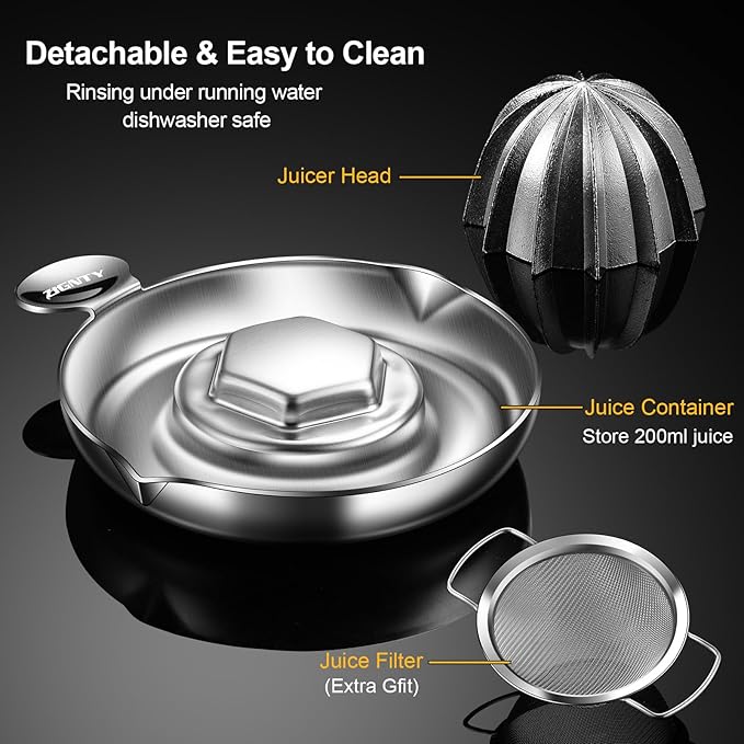 Premium Kitchen Tool Kit, Stainless Steel Garlic Press + Manual Citrus Juicer, Heavy Duty Ergonomic Handle Dishwasher Safe, 5-year Warranty