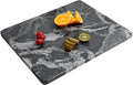 Lovdeco Marble Cutting Board, Pastry Board For Kitchen, Large Black With White Vine Marble Slab Gift With Non-Slip Feets, 16x20 Inch, 1 Piece