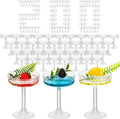 200 Pcs Ribbed Martini Glasses 5 oz Disposable Plastic Vintage Ribbed Coupe Glasses Cocktail Unbreakable Dessert Parfait Glassware for Wedding Party Supplies (Clear)