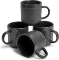 SANGO Anderson Black Coffee Mugs Set of 4, 16.5 oz Stoneware Coffee Mug Set, Big Ceramic Tea Cup with Matte Glaze for Cappuccino, Latte, Large Coffee Cups with Handle, Microwave & Dishwasher Safe