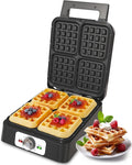 Sunvivi 4 Slices Waffle Maker: Electric Waffle Iron with Adjustable Temperature Control, Nonstick Waffle Machine with Indicator Light, Easy to Clean, Ideal for Kids and Families, Silver