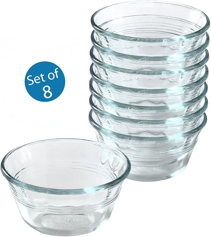 Pyrex Bakeware Clear Custard Cups, Set of 8, 6-Ounce