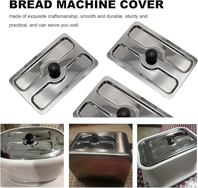 UOIENRT 2 Slice Toaster Dust Cover, Stainless Toaster Appliance Top Cover, Steel Electric Bread Maker Upper Cover for Bread Machine (6 x 4 Inch)