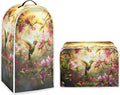 Hummingbird Dust Cover Set Washable Coffee Maker Appliance Blender Covers Flower Print Bread Maker Toaster Protection Dustproof Kitchen Accessories